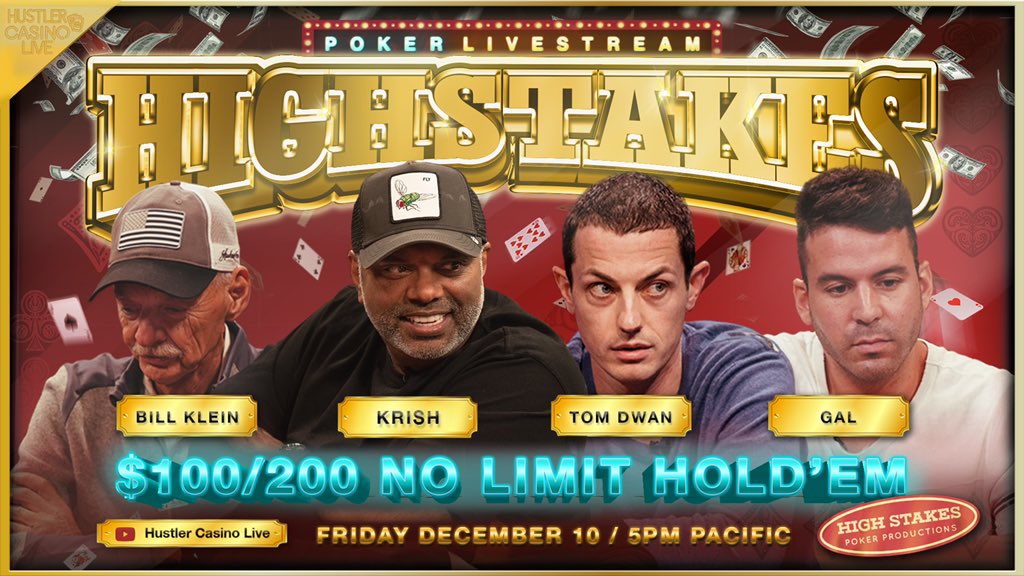 TOM DWAN IS BACK TONIGHT!!!

Super high stakes $100/200 at 5pm PT tonight with a loaded lineup!!

<a href="/TomDwan/">Tom Dwan</a>
<a href="/GalYifrach/">Gal Yifrach</a>
Bill Klein
Krish
<a href="/JulieSYorn/">Juju</a>
Dylan Gang
Double M

Commentary by <a href="/DGAFPokerPlayer/">DGAF</a>
 
Watch it here: youtu.be/TufNIA0vRyQ