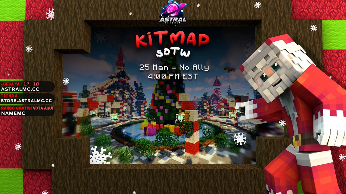 Ya se va acercando nuestra Actualización Navideña y con eso los spoilers 👀. Hoy tenemos SOTW de Kitmap a las 4PM EST, los esperamos.

Estaremos sorteando lo siguiente:

🚀x1 Kit Eclipse
🚀x1 Kit Ninja+
🚀x1 Kit Phantom+

¡Síguenos, Retweet y dale me gusta para participar!