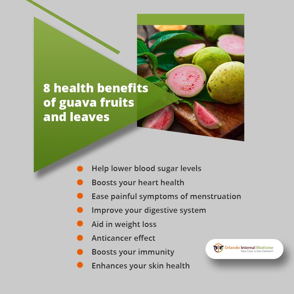Orl_InternalMed's tweet photo. Guavas are tropical trees originating in Central America amazingly rich in antioxidants, vitamin C, potassium, and fiber. This content gives them many health benefits.

#OIM 
#OrlandoInternalMedicine 
#Internist 
#Healthcare 
#FloridaHealthcare
#HealthBenefitsofGuavafruit https://t.co/Y17RMpfATn
