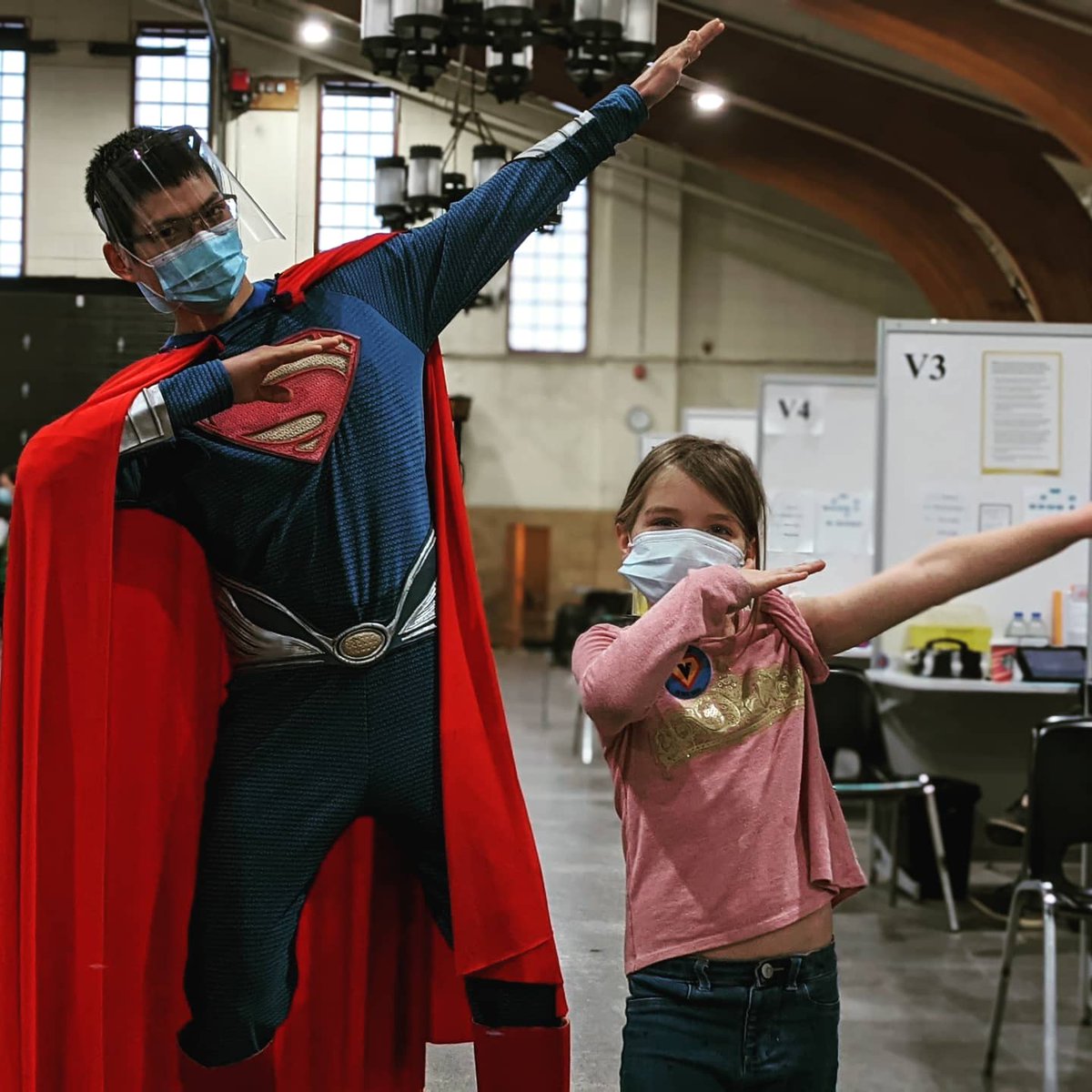 Check it out: Superman is getting his pic taken with this superhero!

#VaccineHeroes #VaccineSuperhero #TBay