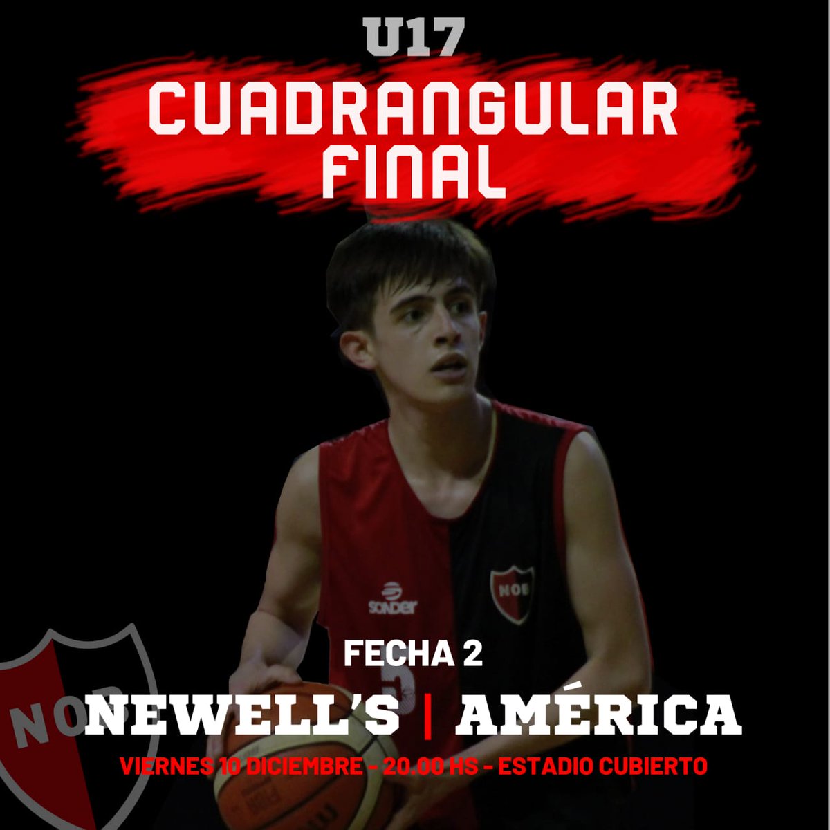 #Intermedias |  En U17 #Newells enfrenta a América por la segunda fecha del cuadrangular final, a las 20.00 hs en el Estadio Cubierto Claudio Newell.