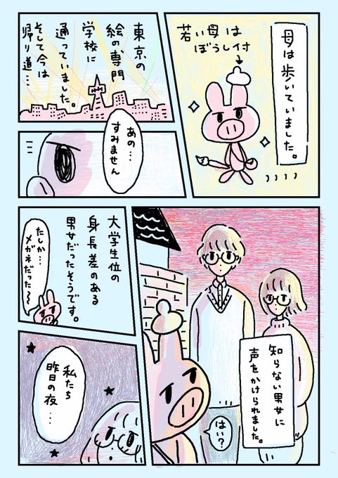母に「お母さんのマンガを描いた」と話したら宇宙人のことも書いてほしい。と、色々説明されたので、マンガを描きました。
①

#三角部屋の母 △ 