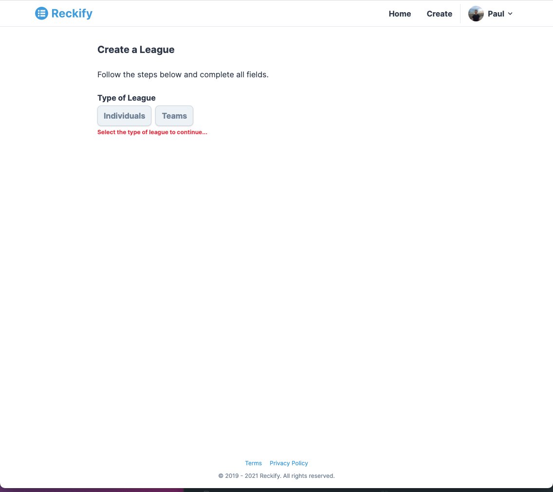 sabresports's tweet image. New more intuitive way of creating leagues at reckify.com. Can now select the type of league, the sport and the units of the match scores which nicely relate to the sport selected.
