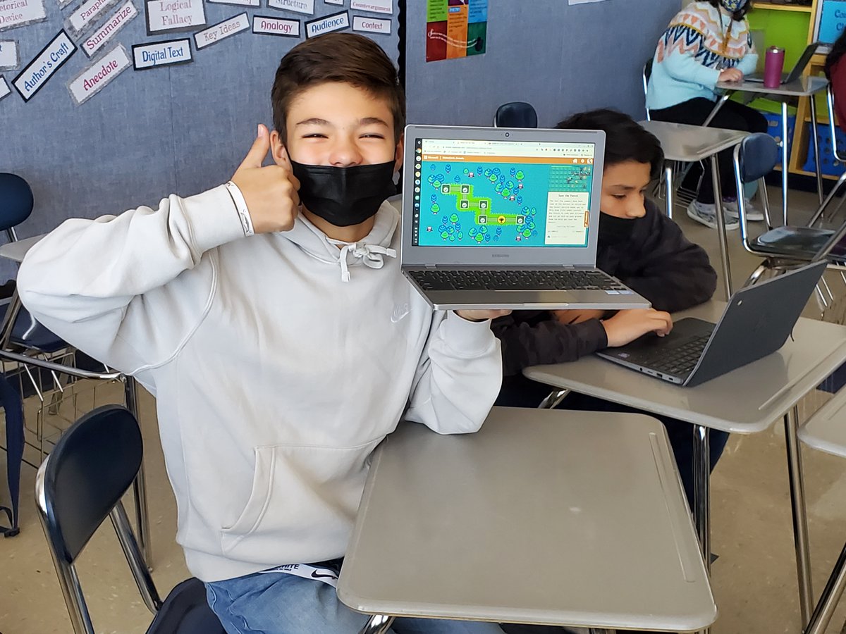 .@EMS_Raiders is hosting an Hour of Code event this week to broaden participation in the field of Computer Science. Our Raiders are coding a game titled Save the Forest!  Play a student completed game with us!: makecode.com/_CY066tgsAYy4 #RaidersRiseUp4Ever #HourofCode