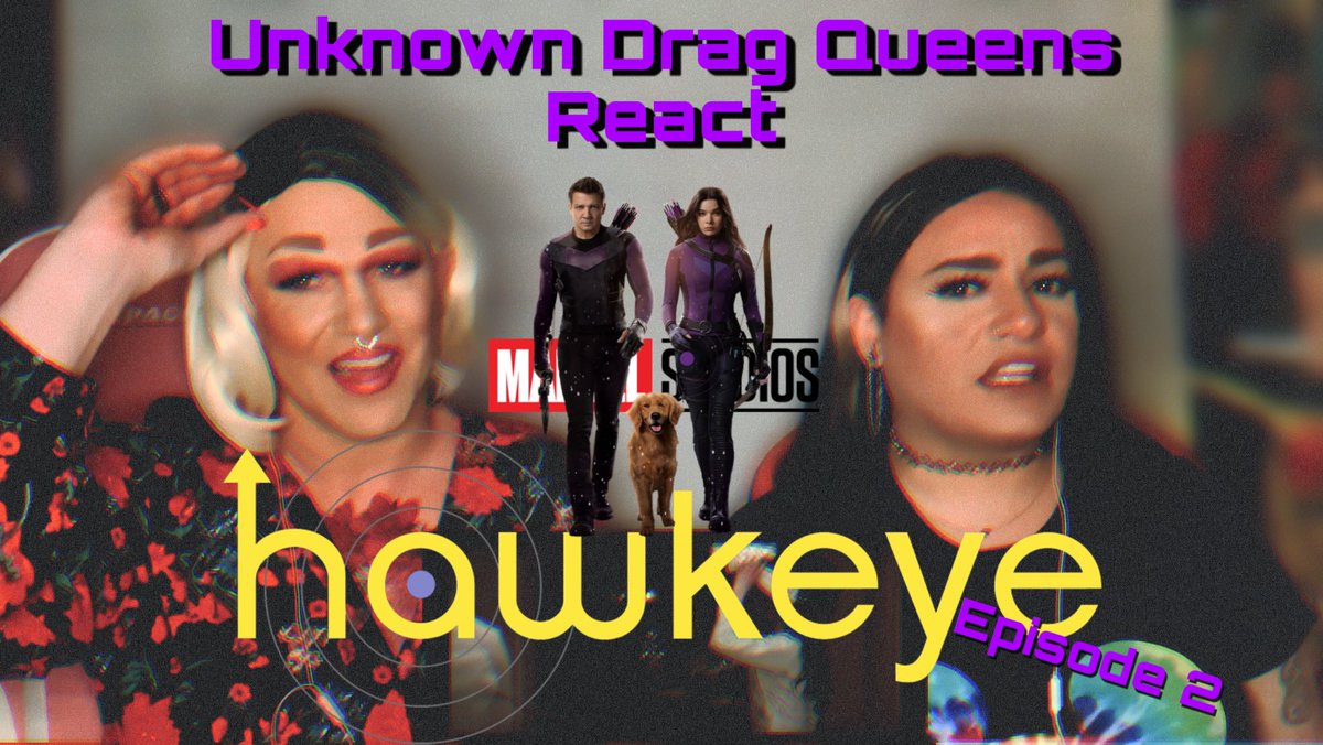 UnknownDragQ's tweet photo. Episode 2 of #Hawkeye is up on our channel!!!! Joint @blackroseqween &amp; @jQueery_Queen 

Reacting to Hawkeye Episode 2! / UKDQ React
https://t.co/axknohdZ39 https://t.co/4QFwP4ElbL