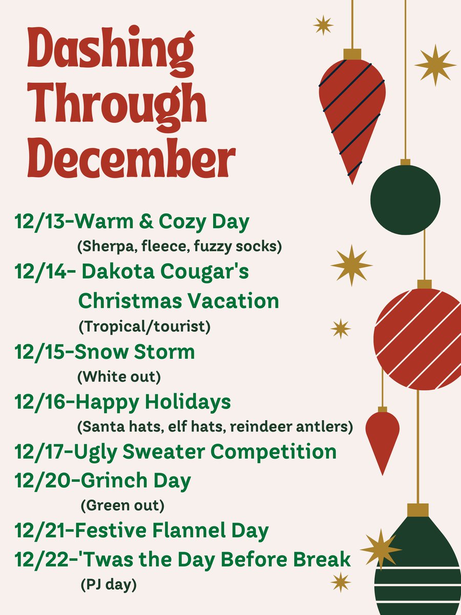 dhs_young's tweet image. Spirit days start Monday!