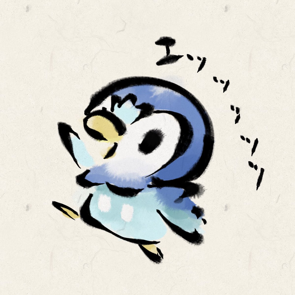 piplup no humans pokemon (creature) solo animal focus black eyes white background full body  illustration images