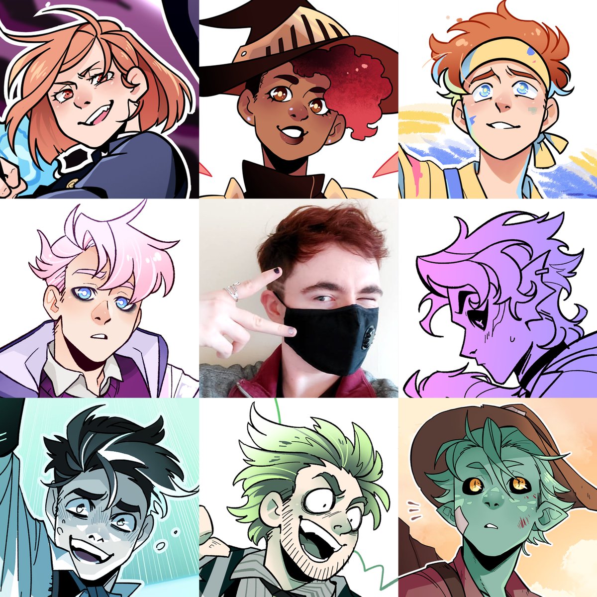 Don't think I've ever hopped on this tag before but hey I drew a lot of character art this year that I'm real proud of so here's a selection of fresh faces 😘✌🏻 #ArtvsArtist2021 