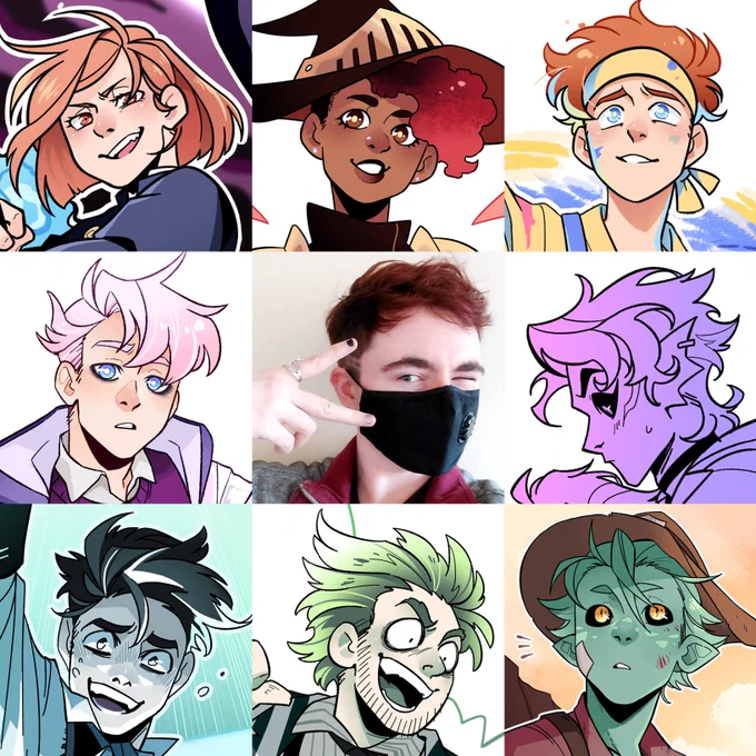 Don't think I've ever hopped on this tag before but hey I drew a lot of character art this year that I'm real proud of so here's a selection of fresh faces 😘✌🏻 #ArtvsArtist2021 