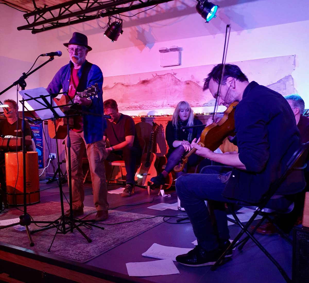 The End of Retreat Concert is the highlight of the week where all the attendee perform their favourite songs written during the week.  The 2nd set was dedicated to all the songs written in the wilderness about Knoydart. The audience of residents and visitors were blown away...