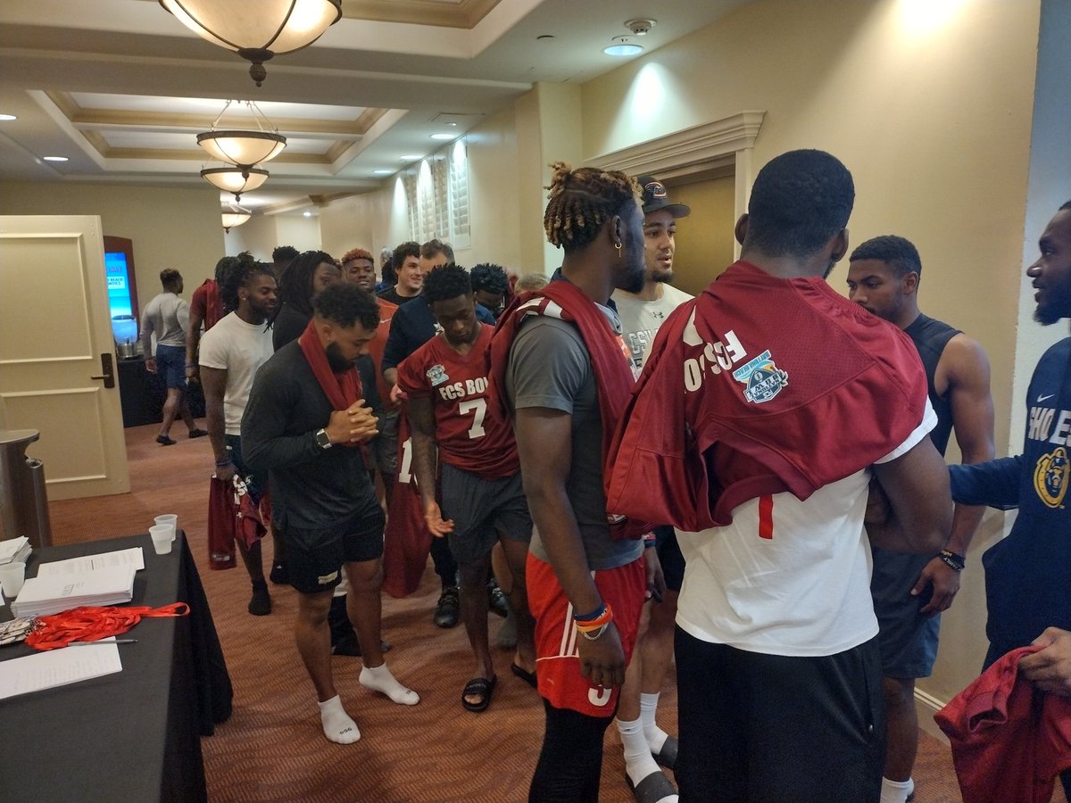 FCSBOWL's tweet image. American team meetings underway at the 2021 @FCSBOWL in Daytona Beach! #FCSBowl