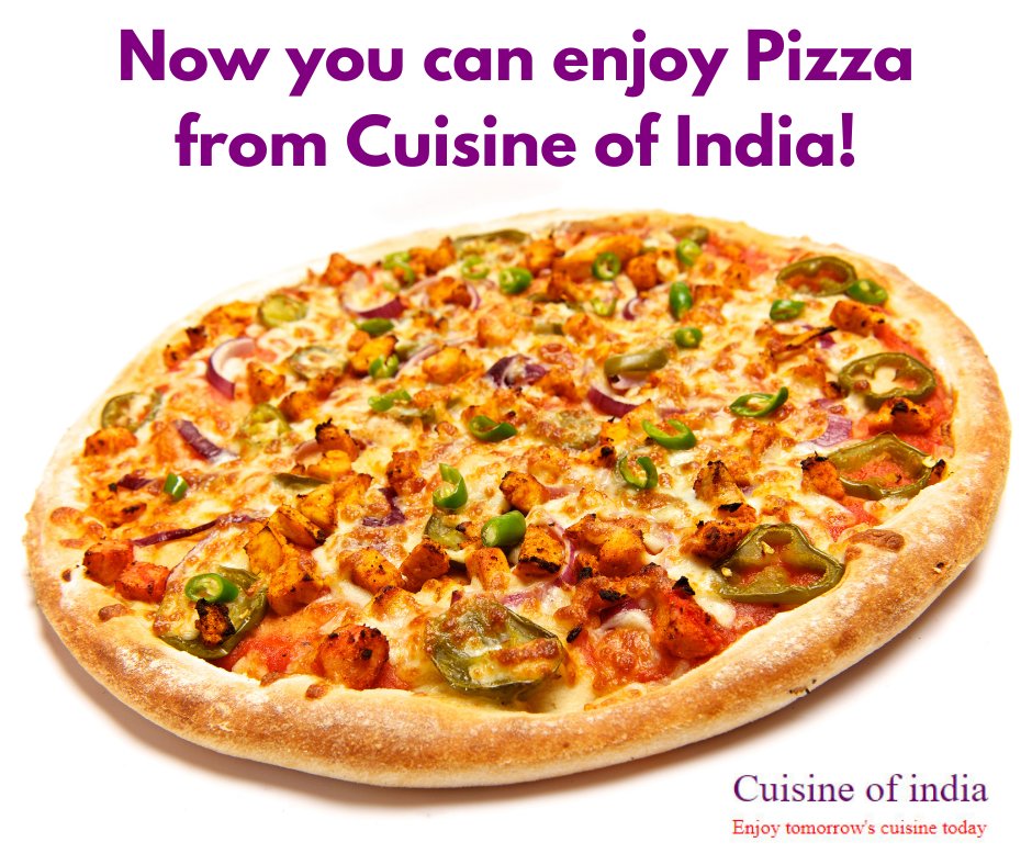 As well as our delicious curries, when you order a takeaway, you can include our delicious new 9" pizzas too! 🍕

We have Margarita, Chicken Tikka or Piri Piri (with chicken tikka and green chilli).
Each pizza is just £5.95 or we have a special offer of any 3 pizzas for just £12