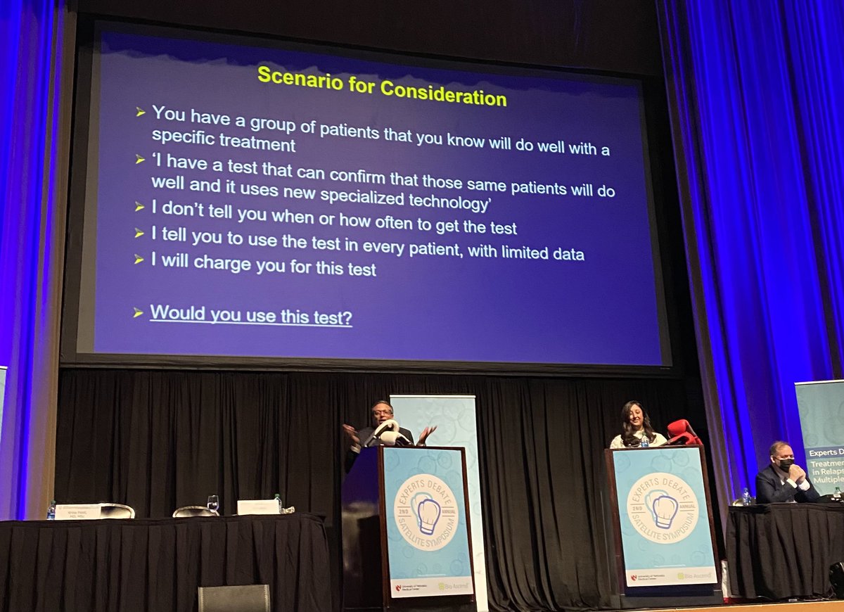 ⁦⁦<a href="/SagarLonialMD/">Sagar Lonial MD</a>⁩ argues why MRD testing is Not useful in making treatment decisions  #ASH21 #MMSM  #HealthTreeMM