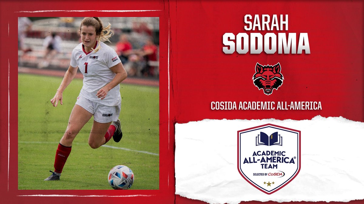 AStateSoccer's tweet photo. 𝘾𝙤𝙎𝙄𝘿𝘼 𝘼𝙘𝙖𝙙𝙚𝙢𝙞𝙘 𝘼𝙡𝙡-𝘼𝙢𝙚𝙧𝙞𝙘𝙖
   Sarah Sodoma named to CoSIDA Academic All-America Third Team. She earns Academic All-America honors for the second consecutive season! #WolvesUp 

Read more >>> https://t.co/WKZKNdsM3H https://t.co/n76R4w4yaO