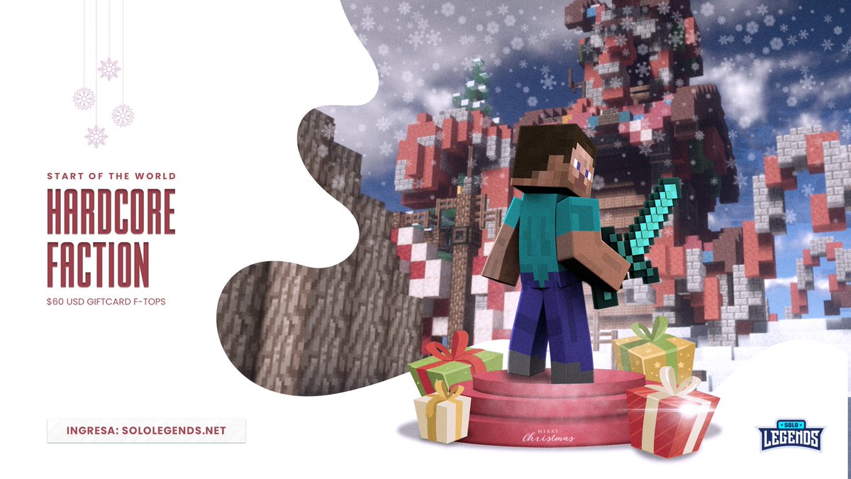 SoloLegendsNET's tweet photo. Leyendas, la temporada navideña ya inicio con el start of the world de hardcore faction.

⏱️SOTW HOY 3 PM EST
👬8 Man - 0 Ally
💒Premios: F-Top, Top Kills &amp; Mined Ores

Like, Follow &amp; RT para ganar:
 🪙 2x Kit Legend HCF
 🪙 1x Angel Rank

IP - https://t.co/P1o2BY5HTd https://t.co/DWhHe5KSng