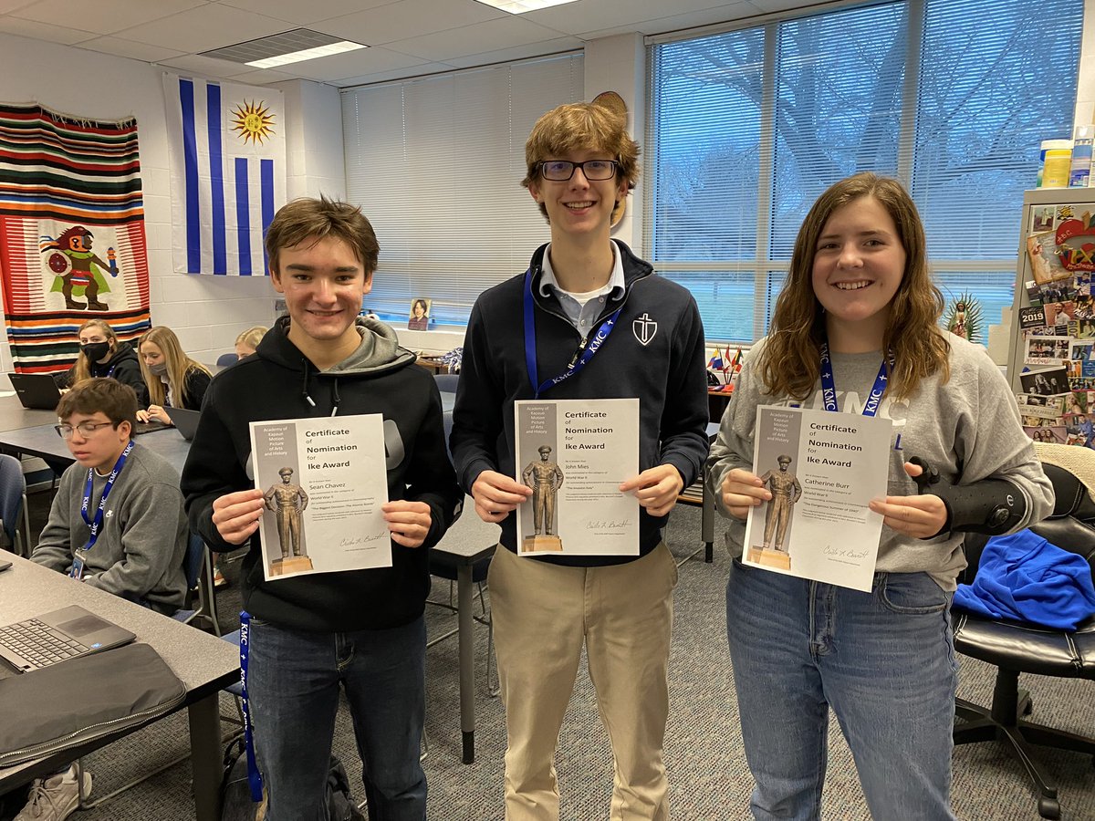 kapauncrusaders's tweet photo. Students in AP US History created short videos of various topics related to WWII. Students nominated their top choices to receive an Ike (Eisenhower) award. Mr. Hiebert and Mr. Burr were nominated for best supporting actors, but they should keep their day jobs!  Go Crusaders! https://t.co/WF5NVFuekn