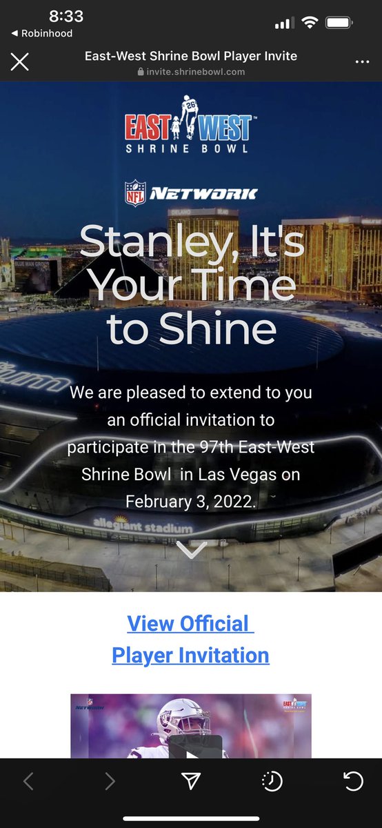 _SBIII_'s tweet photo. Blessed and honored to be invited and accept the opportunity to compete at the East West Shrine Bowl!!! #BearDown https://t.co/9b0AobaViS
