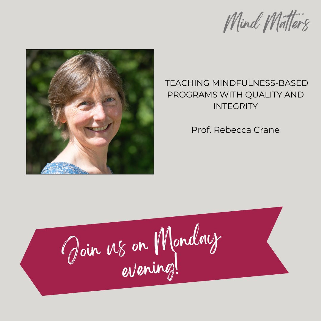 MindandLifeEU's tweet photo. ❗Reminder ❗
Don't forget to join us on Monday evening for our final 'Mind Matters' webinar of 2021 with Prof. Rebecca Crane. 

👉 Register here: https://t.co/XlI4neJUkl

We look forward to seeing you all there! 

#webinar #mindmatters #mle #contemplativeeducation #mindfulness https://t.co/hduE4vQHsL