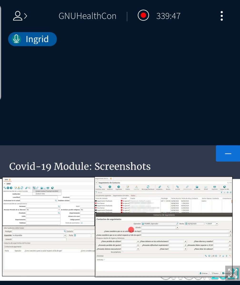 gnusolidario's tweet image. #GHCon2021 Ingrid Spessotti about Towards Digital Health on the Primary Health Care Network of Diamante. #GNUHealth #primarycare #digitalmedicine #socialmedicine