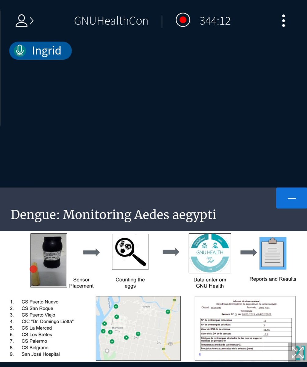 gnusolidario's tweet image. #GHCon2021 Ingrid Spessotti about Towards Digital Health on the Primary Health Care Network of Diamante. #GNUHealth #primarycare #digitalmedicine #socialmedicine