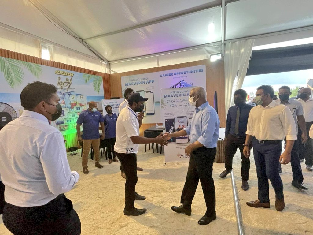 mifcomv's tweet photo. MIFCO concludes 41st Masveringe Dhuvas with opening of K Gaafaru Iceplant, HA. Hoarafushi iceplant and launching 5 new products at K. Gaafaru Masveringe EXPO https://t.co/QnlM4K1glX