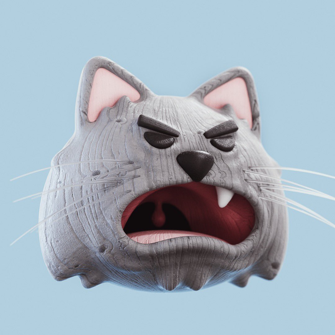 It’s been a while since I last posted something, so I made a pissed off cat. Should I mint it somewhere? #cats #illustration #cinema4d #octane #NFT #cryptoart