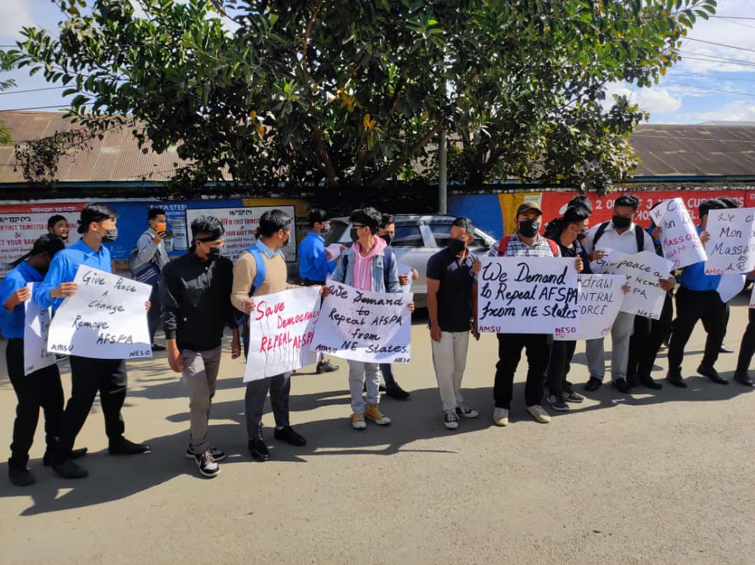 HimbTenyebinlo's tweet photo. All Manipur Students’ Union (AMSU) in solidarity with the Nagas in regard to 4th December incident at Oting, Mon, Nagaland.
#RepealAFSPA #RevokeAFSPA #Northeast https://t.co/imN373Bnpq