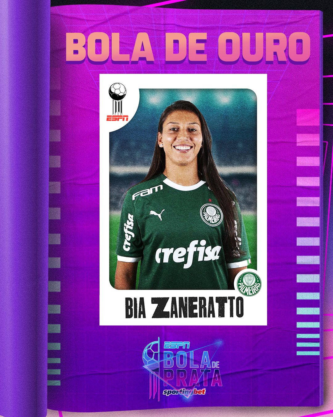 Bia Zaneratto levou a Bola de Ouro no feminino