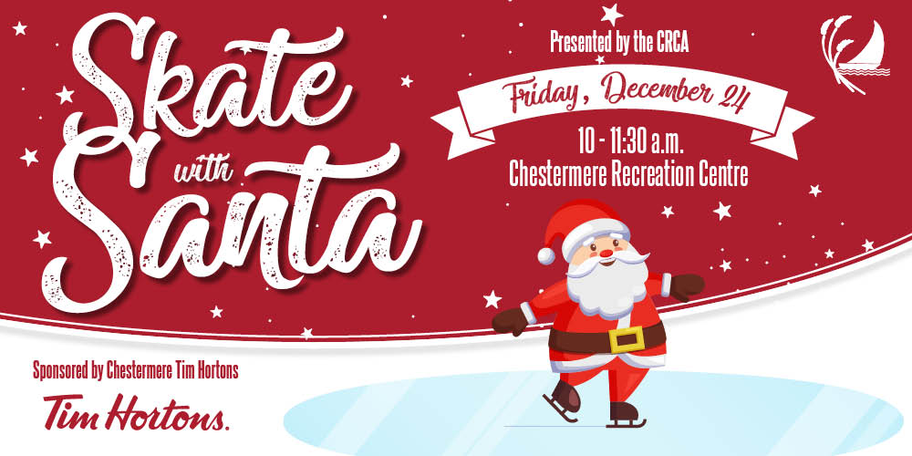 ChestermereRec's tweet photo. Join us on Friday, December 24 from 10 – 11:30 a.m. for a free, family-friendly skate with Santa.

Bring your skates and come down for some complimentary hot chocolate and treats courtesy of our friends at Chestermere Tim Hortons.

Find more details here ~ https://t.co/iKYL6DQKJQ https://t.co/VuKPdndu8X