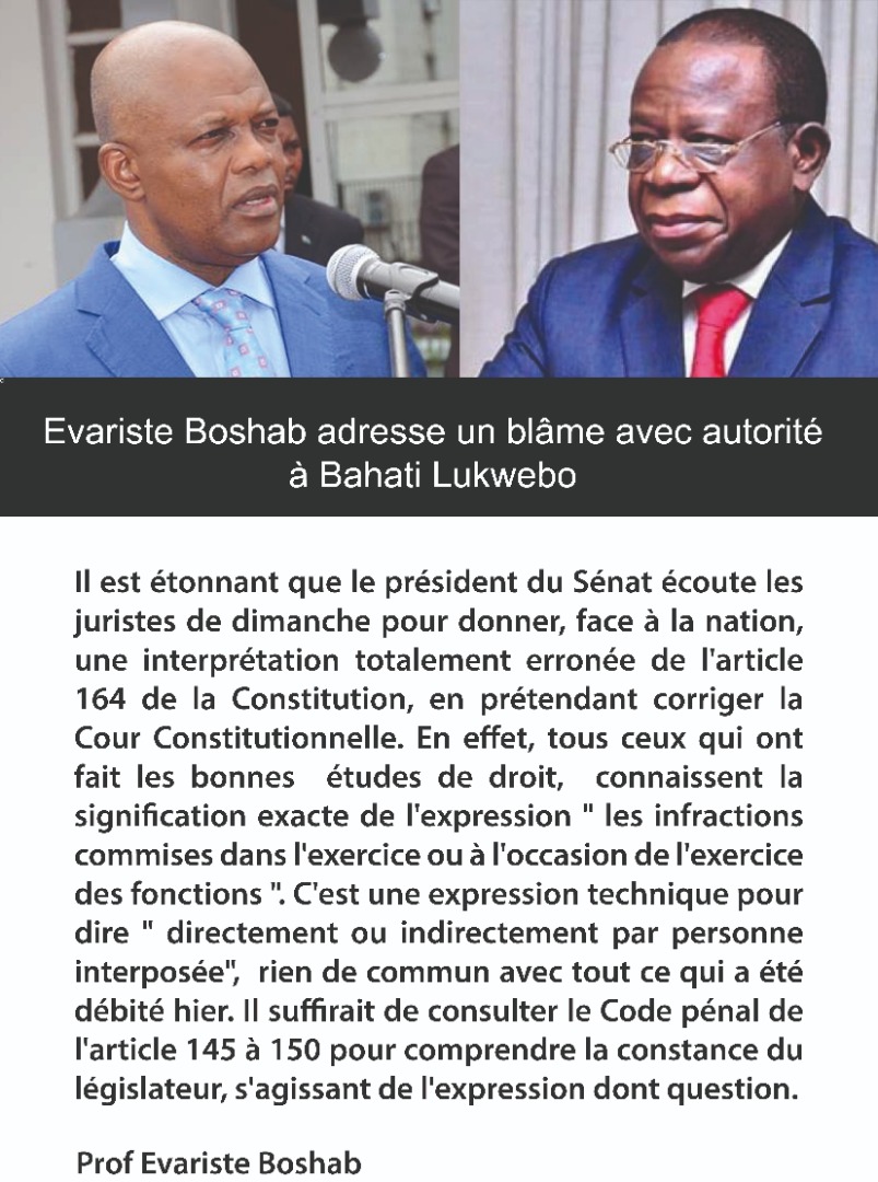 KatumbaGuy's tweet photo. Le prof @BoshabEvariste administre une leçon magistrale de droit à l'honorable Bahati @PLukwebo Président du bureau du sénat. https://t.co/SINOIqs54P https://t.co/h11RV3K6Dh