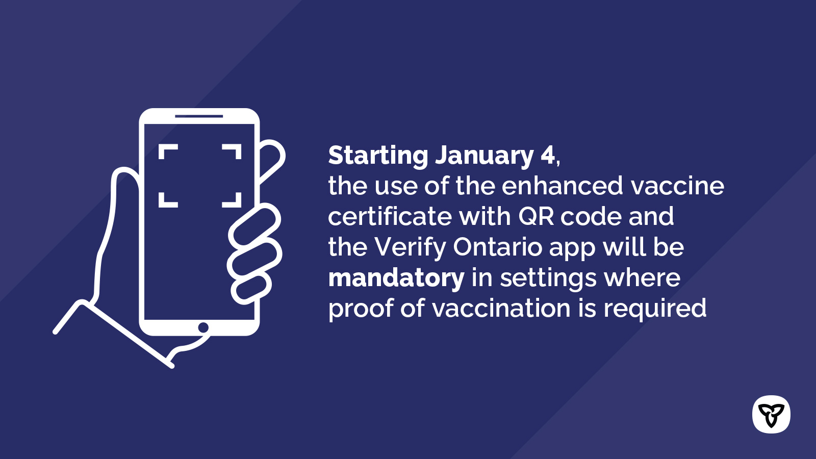 Ontario Ministry of Health on Twitter "Starting January 4, Ontario