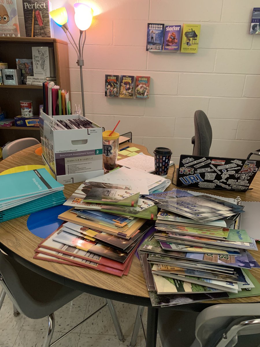 TheresaStapf's tweet photo. What it looks like prepping for 12 different LLI reading intervention groups! @Smarts_Mill @FountasPinnell https://t.co/3lM1x8JvsY