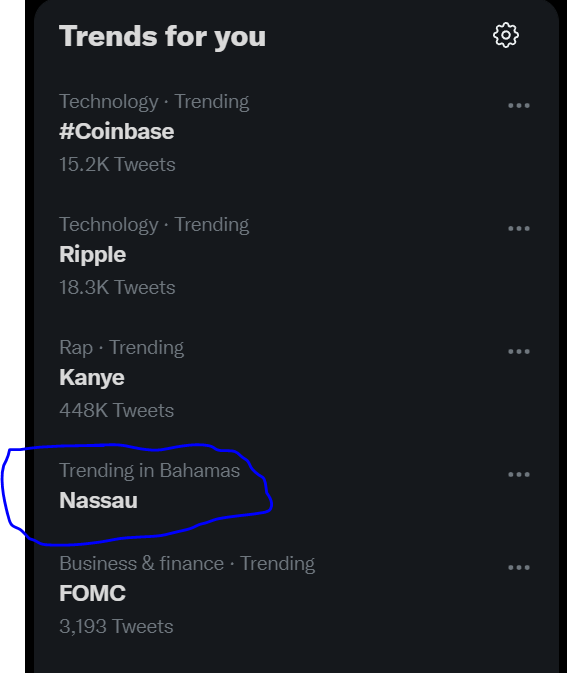 5) And, then, we have a classic AI fail.

It wants to give me something relevant to where I am, so it helpfully informs me that, trending in The Bahamas, is...

Nassau, the biggest city.
