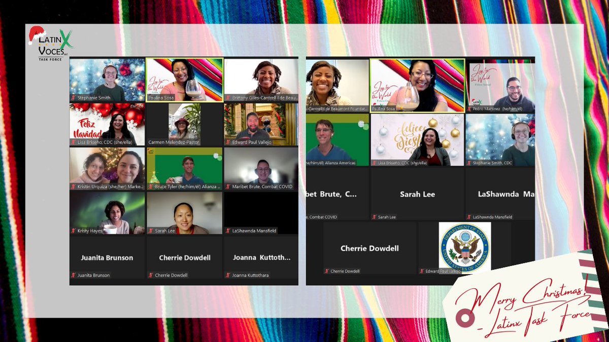 ltxvoces's tweet photo. #LatinxTaskForce: What an amazing end-of-year meeting today! Another big thank you to all partners, colleagues, & friends of the Task Force. Your continued support, dedication, and commitment to the community means the world to us! #COVID19 #EndofYear2021 #NewYear2022 #Christmas https://t.co/CnqOmPfeKP