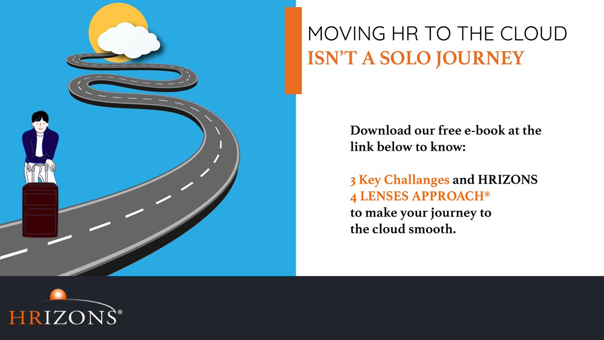 HRIZONS's tweet photo. Do you have question on moving to the cloud? We can simplify your journey. Download our free e-book to for common challenges and our solutions to overcome them: https://t.co/tFfqzx0HPM  #HRIZONS #Journey2Cloud #SuccessFactors https://t.co/g7Bc2XwJeR