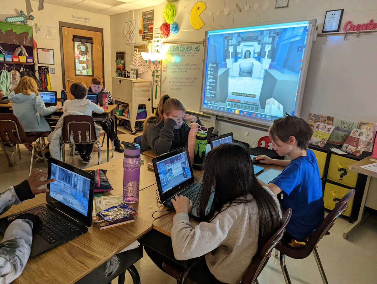 LevelUpTechLab's tweet photo. What better way to celebrate the end of #csedweek2021 and Ada Lovelace's birthday than coding to save the future using @PlayCraftLearn #Timecraft ?! #MIEExpert @CherokeeSchools https://t.co/7YGzXAfRjy