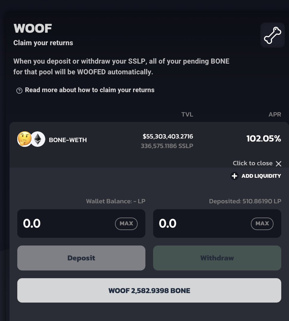 Shibaswapjp's tweet photo. 本日のWOOF💰

162枚

ちょっと増えた感じですね🦴

APRは102.05%

市場全体が下がってますね。
週末でもう一段下がらないとかいいな💰 https://t.co/qjlcBefiZJ