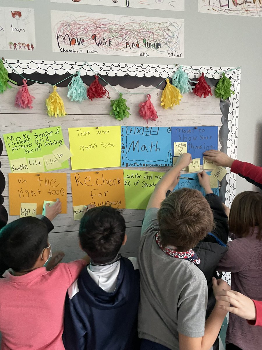 LindseyDanhoff's tweet photo. What do critical thinking, creative, collaborative, and communicative mathematicians do? The Golden Thinker said….they understand the problem, preserve, show their thinking with models and tools, share their thinking, and look for patterns! They then chose math goals! @adeDCSD https://t.co/pOAXHYwXx3
