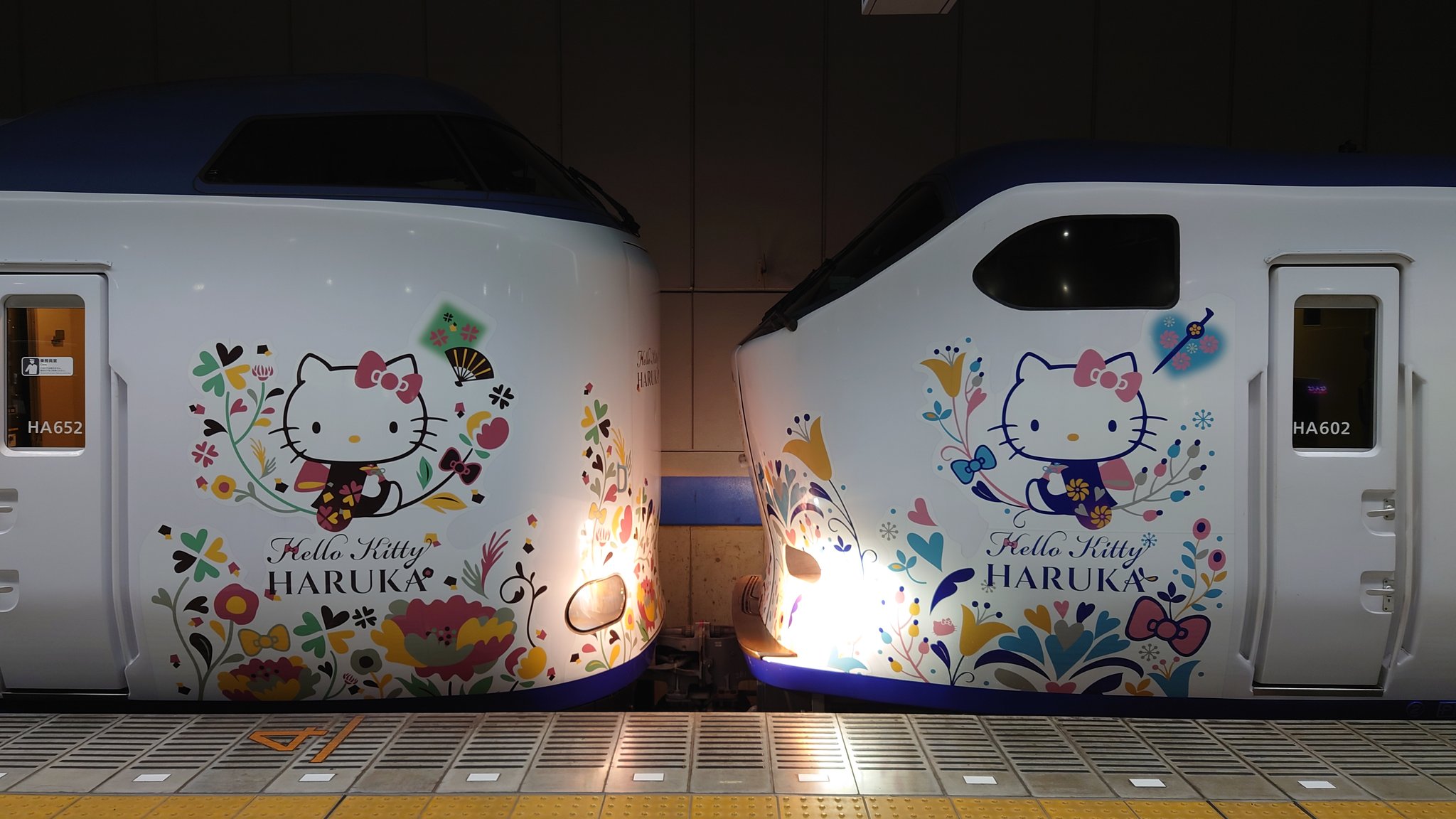 かなたん わざわざ関西空港駅まで行って関空特急はるかに乗車 どっちもハローキティ仕様 どこでもきっぷの指定席 枠が全て埋まってるので271系には乗車不可 自由席がある281系に乗車 どこでもきっぷ T Co As7t4io1cd Twitter