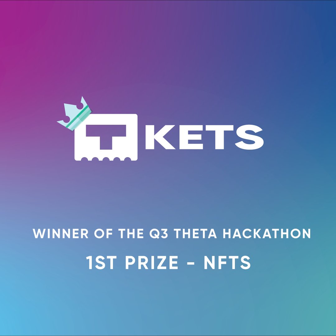 We're delighted to announce that #TKETS has won the 1st prize for the <a href="/Theta_Network/">Theta Network</a> Q3 Hackathon! We could never have done this without the love and support from everyone here. So, THANK YOU ALL! We will continue to improve our platform and bring $THETA into the NFT spotlight!❤️