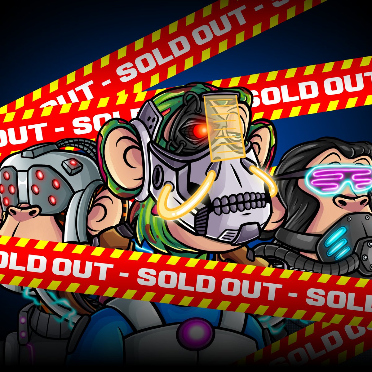 and just like that... Apes in Space is SOLD OUT!!! 🚀

Thank you to everyone who believes in the project and purchased an NFT. Thank you to <a href="/1YoungTakeoff/">TakeOff</a> for building the best community in the world, and to everybody that’s been part of this amazing journey so far.