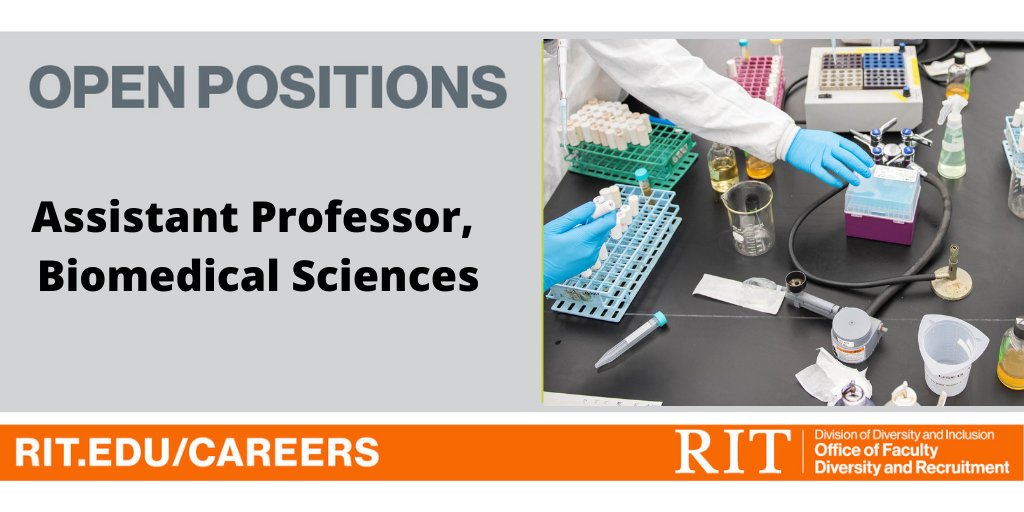 FacultyRecruit's tweet photo. ⬇️ Faculty Job Alert ⬇️
@RIThealthsci invites applications for a full-time, tenure-track Assistant Professor position broadly trained in the #biomedical sciences focusing on molecular/cell biology.
Learn more: https://t.co/I2OEInWwc4
#WomeninSTEM #facultydiversity #Blackinbio https://t.co/cs4qwCCH4G