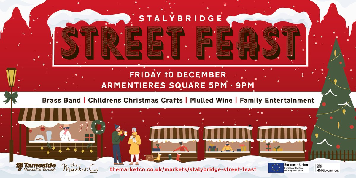 TamesideCouncil's tweet photo. Food, drink, crafts, gifts and music. Stalybridge Street Feast has got it all. Join the fun in Armentieres Square until 9pm tonight.
#stalystreetfeast
#proudtameside https://t.co/rk9SITjagU