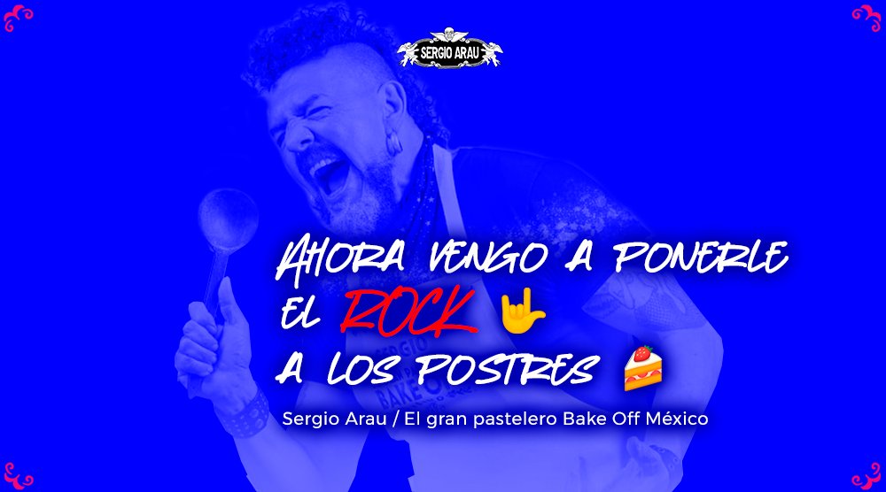 ArauSergio's tweet photo. El ingrediente secreto de mis postres es el rock.🤘 Si no me creen vayan a ver #BakeoffMX por @hbomaxla 🎂 https://t.co/gPSPzThAe9