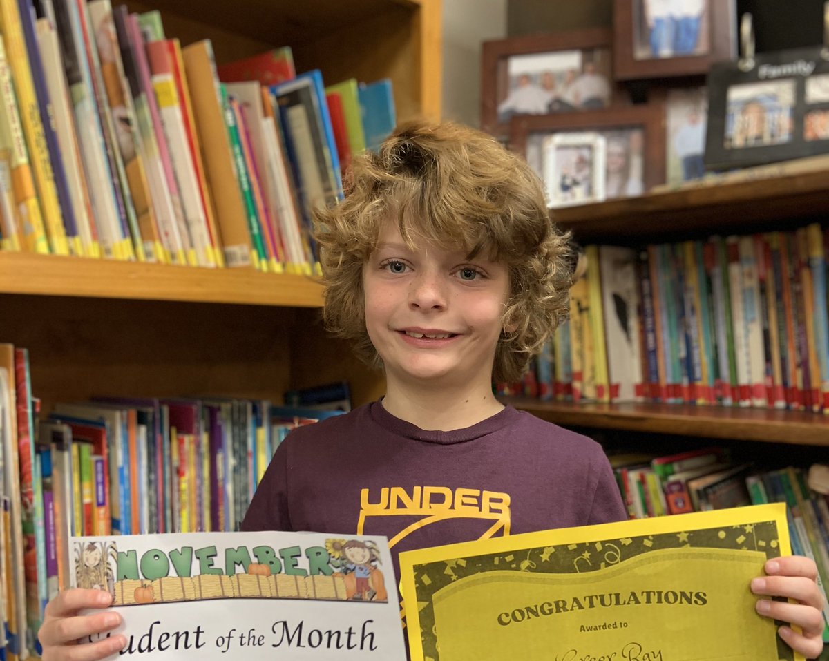 OylersClass's tweet photo. Congratulations Greer! November Student of the month and the top reader for the first semester for all #swelem with 2,591,650 word read!! #cpsreds https://t.co/Yw5KmOzWPq