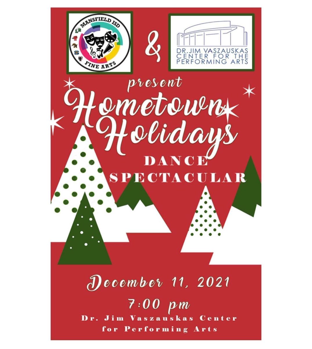 Ready for a new annual holiday tradition. Come see the MISD Hometown Holiday Dance Spectacular. Saturday night at 7:00 at the VPAC!! Tickets- $10;$5