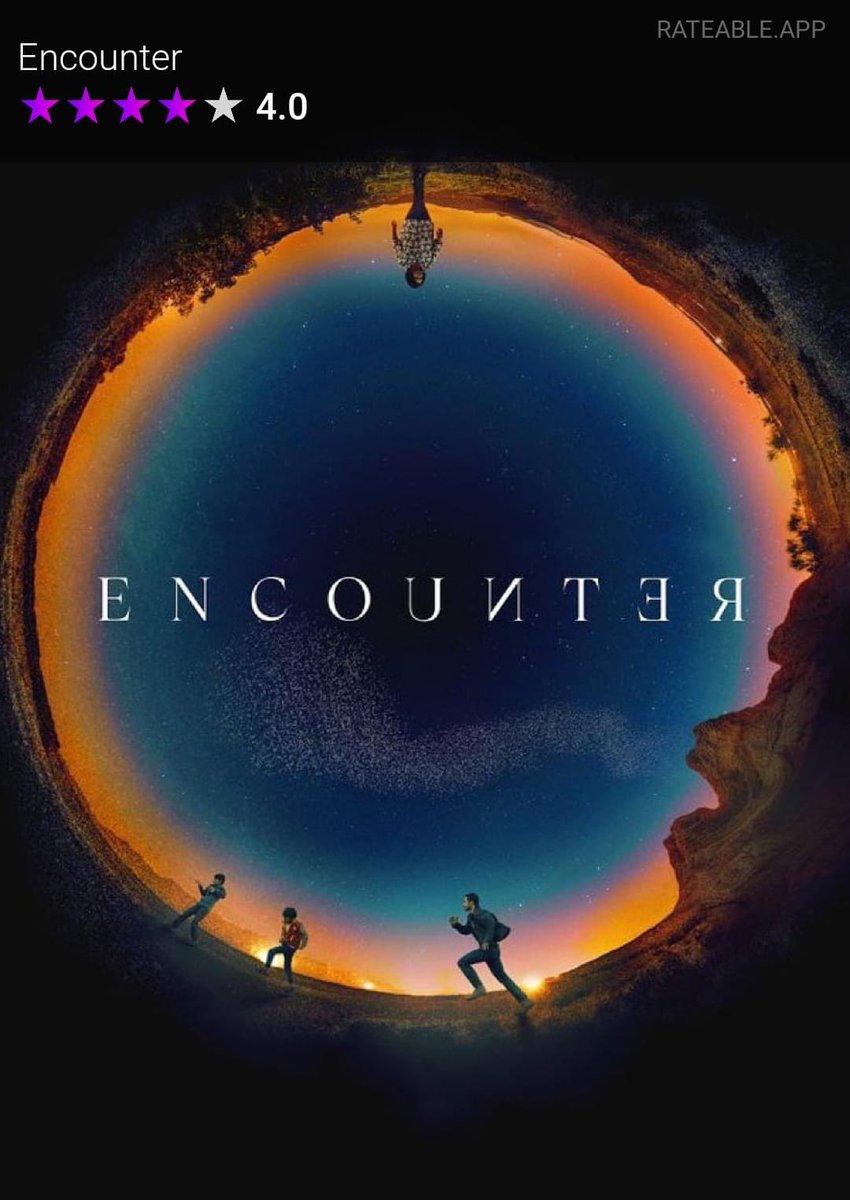 Rateable_App's tweet photo. Up For a Movie Night? 🍿

Share your ratings of movies &amp; TV series on social media using Rateable 📲
Download now 👉 https://t.co/rtkQCUY8CK 

This Friday’s movie is ‘Encounter’.
We rate the movie 4 stars. What do you think? 
Rate &amp; share with friends now 💜

#encounter @rizahmed https://t.co/Iv2tQcELR1