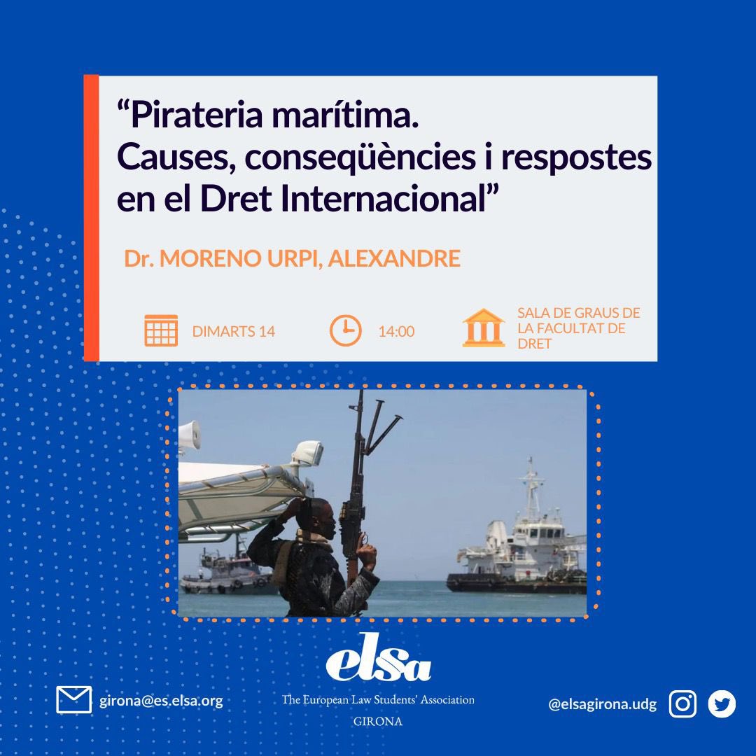 ElsaGirona's tweet photo. 📢Bona tarda!
Us presentem la nostra primera conferència amb el ponent @axmourpi 
Tindrà lloc aquest DIMARTS 14🗓 a les 14h🕑 a la Sala de graus de la Facultat de Dret⚖️.
📌Si assistiu a un mínim d'activitats durant el curs podreu optar a un crèdit de lliure elecció! @ADIP_UdG https://t.co/86YD7yeKBy