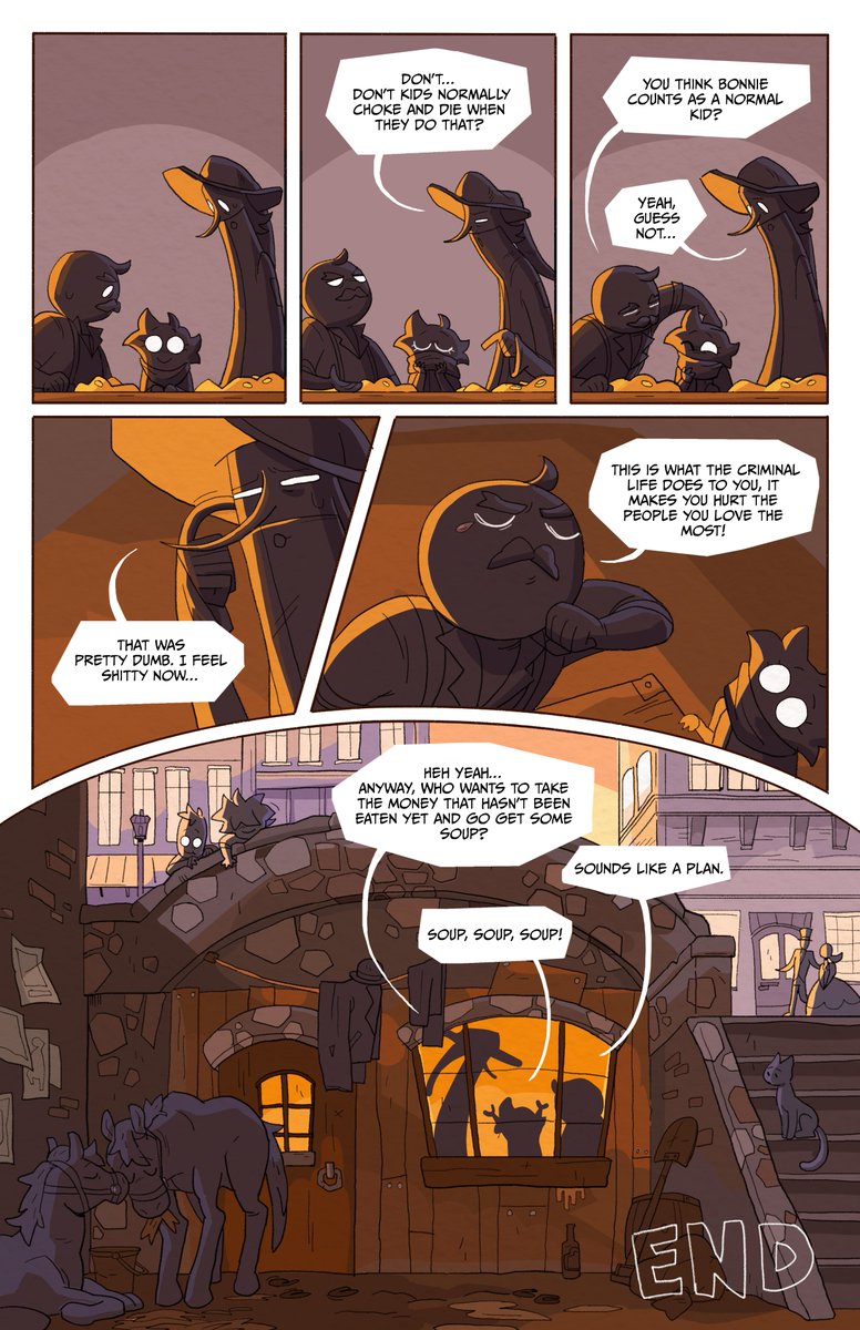 My last school assignment for the semester! The last week before the break is the production week. We're allowed to spend some time finishing the comics we wrote scripts for earlier in the year! I'm pretty happy with how it turned out, hope you like silly cartoon theifs!