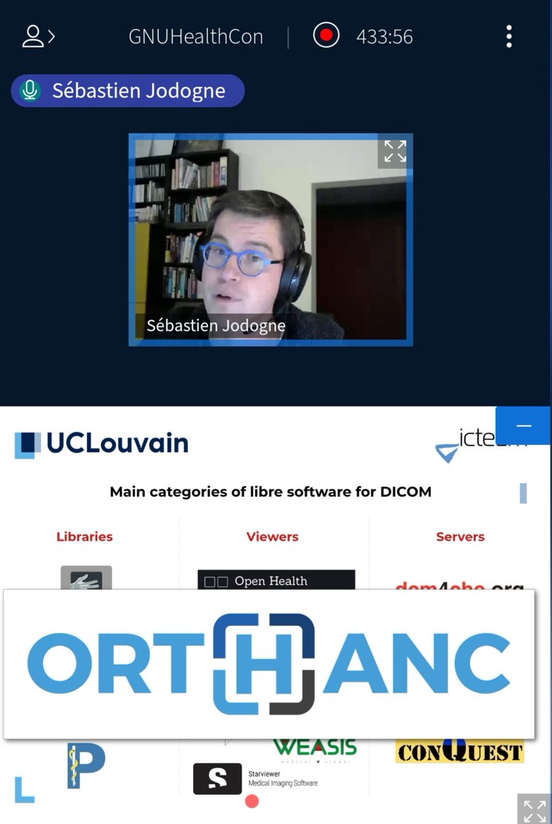 gnusolidario's tweet image. #GHCon2021  Sebastien Jodogne    about On the top of Orthanc - TCIA, indexer, Python plugins and more news #medicalimaging #DICOM #ArtificialIntelligence